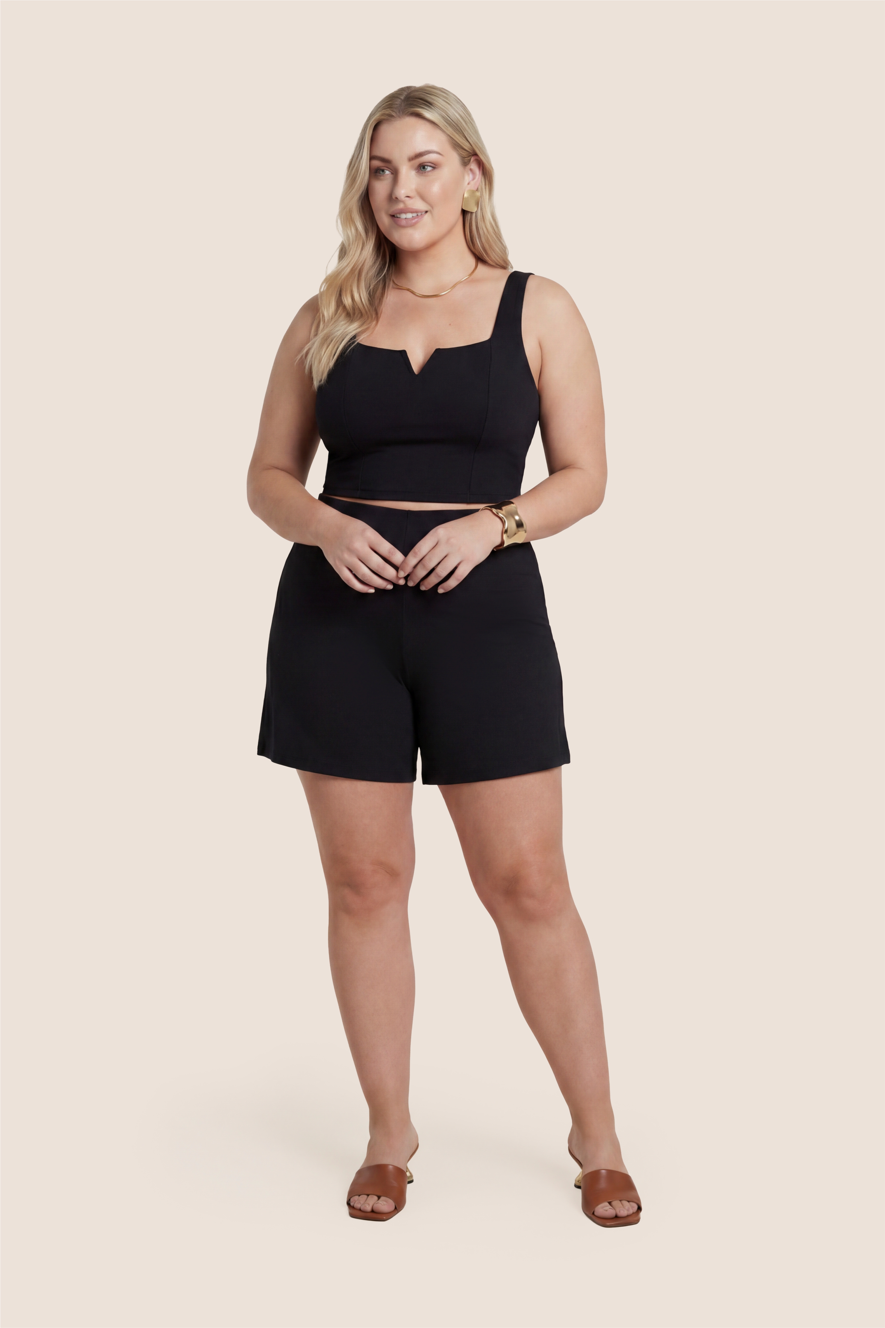 Look 18 da coleção Sprezzatura Essence All Curves, moda plus size